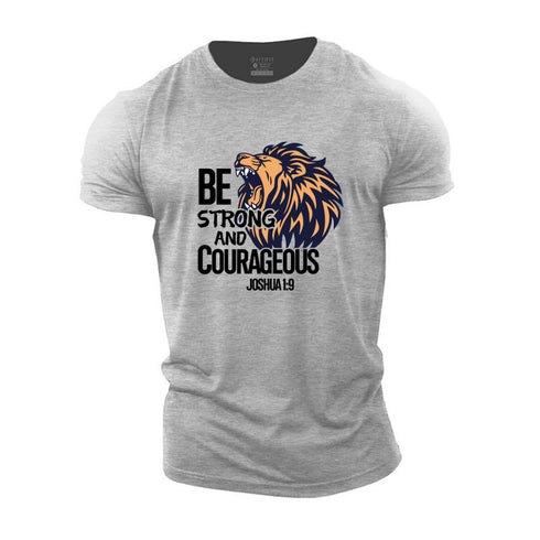 Men's Be Strong And Courageous Cotton T-Shirt